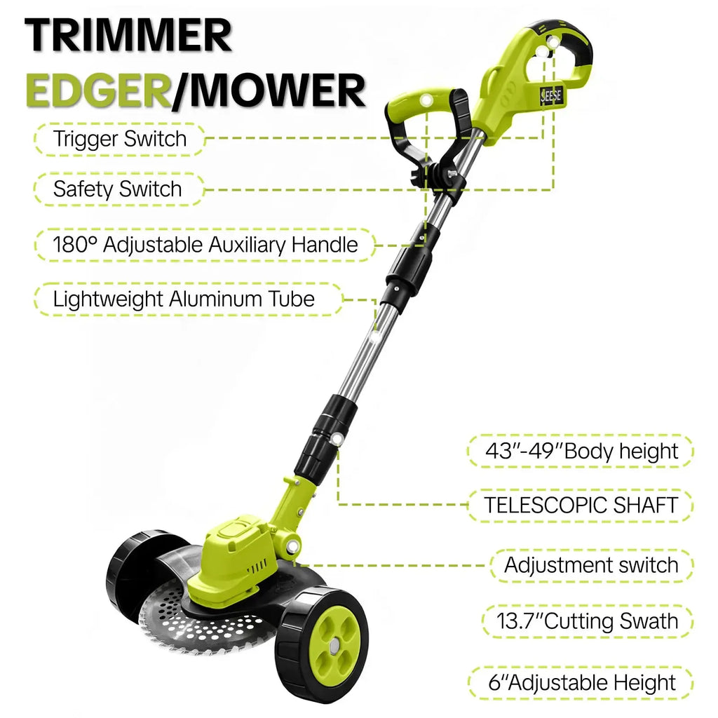 🌱✨ Limited Time 50% OFF✨ 3-in-1 Cordless Lawn Mower | Powerful Grass Trimmer & Edger for Small to Medium Gardens