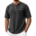 Men's Waffle-Knit Henley Short-Sleeve T-Shirt