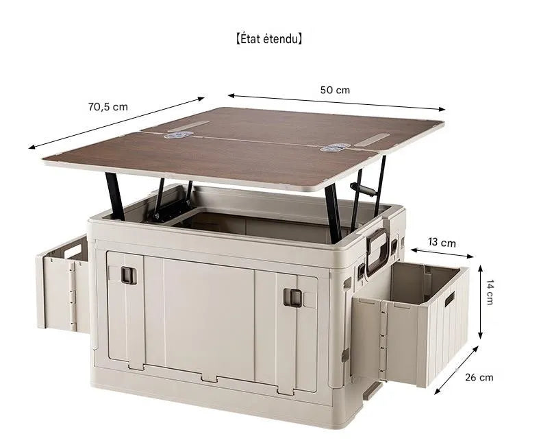 [Paiement à la livraison, livraison sous 24 heures]Table pliante et extensible et boîte de rangement pliable à grande capacité