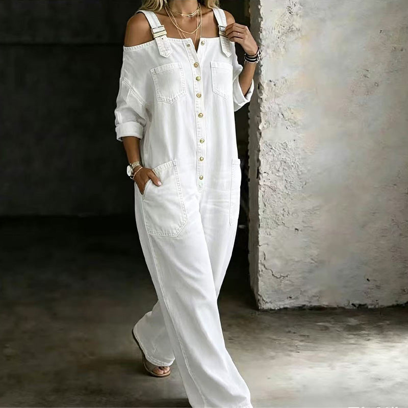 Everyday Relaxed Wide-Leg Utility Jumpsuit
