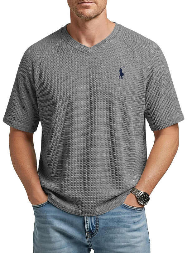 Everyday Waffle Knit V-Neck Tee